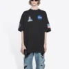 Balenciaga x NASA Crossover Space Retro Kısa Kollu Tişört “Siyah” 651795TKVD71070