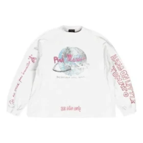Balenciaga x Pink Martini Uzun Kollu Tişört Oversized “Ekru” 699191TMVN99800