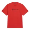 Balenciaga x PlayStation İşbirliği FW21 PS5 Alfabe Geometri Desenli Baskılı Kısa Kollu Unisex Kırmızı 651795TKVF36552