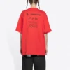 Balenciaga x PlayStation İşbirliği FW21 PS5 Alfabe Geometri Desenli Baskılı Kısa Kollu Unisex Kırmızı 651795TKVF36552
