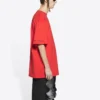 Balenciaga x PlayStation İşbirliği FW21 PS5 Alfabe Geometri Desenli Baskılı Kısa Kollu Unisex Kırmızı 651795TKVF36552