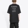 Balenciaga x PlayStation İşbirliği PS5 Alfabe Geometri Desenli Baskılı Kısa Kollu Unisex Siyah 651795TKVF31070