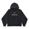 Balenciaga x Puma Kapüşonlu Sweatshirt Orta Kesim “Black Faded” 767877TTVA41041