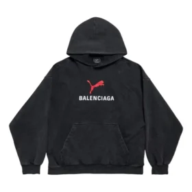 Balenciaga x Puma Kapüşonlu Sweatshirt Orta Kesim “Black Faded” 767877TTVA41041 Balenciaga x Puma Kapüşonlu Sweatshirt Orta Kesim “Black Faded” 767877TTVA41041