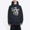 Balenciaga x THE SIMPSONS Pamuklu Kapüşonlu Gömlek Geniş Kesim “Siyah” 674986TLVG81000