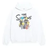 Balenciaga x THE SIMPSONS Pamuklu Kapüşonlu Sweatshirt Geniş Kesim “Beyaz” 675003TLVG89016