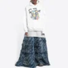 Balenciaga x THE SIMPSONS Pamuklu Kapüşonlu Sweatshirt Geniş Kesim “Beyaz” 675003TLVG89016