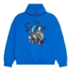Balenciaga x THE SIMPSONS Pamuklu Kapüşonlu Sweatshirt Geniş Kesim “Mavi” 674986TLVG84210