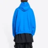 Balenciaga x THE SIMPSONS Pamuklu Kapüşonlu Sweatshirt Geniş Kesim “Mavi” 674986TLVG84210