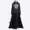 Balenciaga x THE SIMPSONS Pamuklu Kapüşonlu Sweatshirt Geniş Kesim “Siyah” 675003TLVG81000