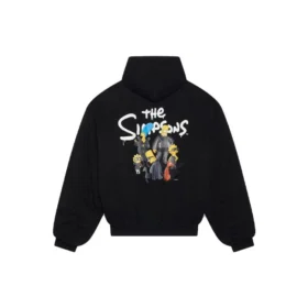Balenciaga x The Simpsons Yastıklı Bomber Kapüşonlu Sweatshirt “Siyah” 657115TLVG71000