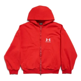 Balenciaga x Under Armour Fermuarlı Kapüşonlu Sweatshirt “Red White” 803264TRVB86540 Balenciaga x Under Armour Fermuarlı Kapüşonlu Sweatshirt “Red White” 803264TRVB86540