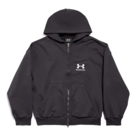 Balenciaga x Under Armour Fermuarlı Kapüşonlu Sweatshirt “Siyah Beyaz” 803264TRVB89034 Balenciaga x Under Armour Fermuarlı Kapüşonlu Sweatshirt “Siyah Beyaz” 803264TRVB89034