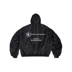 Balenciaga x WFP Hafif Kapüşonlu Bomber Ceket “Siyah” 752178TLO251000
