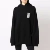 Barcode Pamuklu Kapüşonlu Sweatshirt “Siyah” 651799TKVE61070