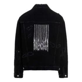Barcode Yıpranmış Denim Ceket “Siyah” 664329TBP471055