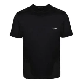 Basit Küçük Logolu Yuvarlak Yaka Kısa Kollu Unisex Siyah 556151TYK281000