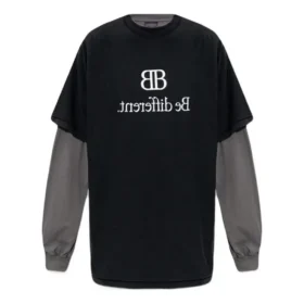 BB Be Different Yama Desenli Tişört Uzun Kollu Tişört “Siyah Gri” 720407TNVV31070