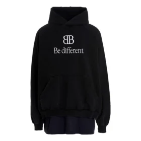 BB Be Different Yama Detaylı Tişörtlü Kapüşonlu Kapüşonlular “Siyah” 720406TNVV11070