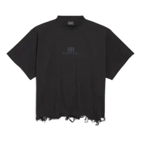 BB Classic Balenciaga Kısa Kesim Oversized Tişört “Siyah” 783399TQVS81083