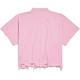 BB Classic Balenciaga Kısa Oversized Tişört “Pink” 783399TQVS85708
