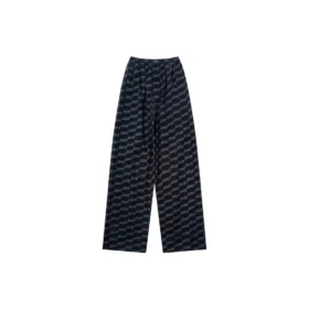BB Monogram Pijama Pantolonları “Siyah Gri” 658883TML361269