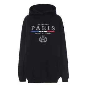 BB Paris Bayraklı Pamuklu Kapüşonlu Kapüşonlular “Siyah” 570811TGV681000
