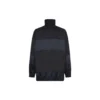 BB Patchwork Naylon Tam Fermuarlı Rüzgarlık “Lacivert Siyah” 623019TIO544100