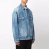 BB Spreyli Denim Ceket Geniş Kesim “Elektrik Mavisi Fuşya” 678354TCW030406