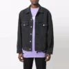 BB Spreyli Denim Ceket Geniş Kesim “Koyu Gri Beyaz” 678354TIWA21440
