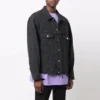 BB Spreyli Denim Ceket Geniş Kesim “Koyu Gri Beyaz” 678354TIWA21440