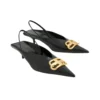 BB Square Knife Slingback topuklu ayakkabı “Black” 691740WAWNC1088