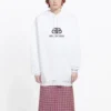 Bedeni Başından Giyilen İpli Kapüşonlu Sweatshirt Beyaz 570792TEV199044