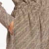 Bej/siyah renkli kadın monogramlı pijama pantolonu
