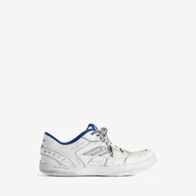 Beyaz/koyu mavi/gri renkli erkek Hamptons eskitilmiş Sneaker’lar