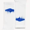 Beyaz/mavi renkli erkek Wet Brush çorapları