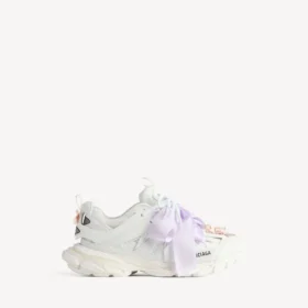 Beyaz/pembe renkli kadın Track fiyonklu Sneaker’lar