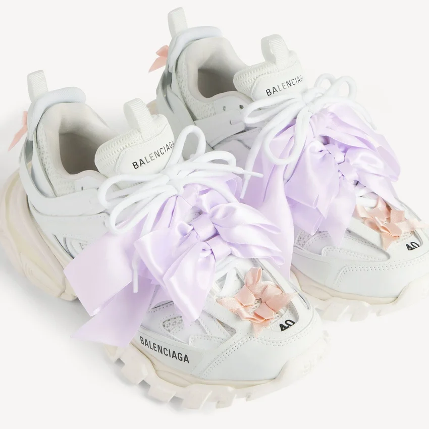Beyaz/pembe renkli kadın Track fiyonklu Sneaker’lar Beyaz/pembe renkli kadın Track fiyonklu Sneaker’lar