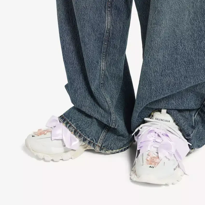 Beyaz/pembe renkli kadın Track fiyonklu Sneaker’lar Beyaz/pembe renkli kadın Track fiyonklu Sneaker’lar