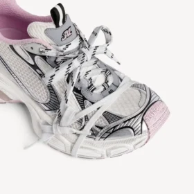 Beyaz/Pembe/Siyah renkli kadın 3XL jel şeffaf tabanlı Sneaker’lar