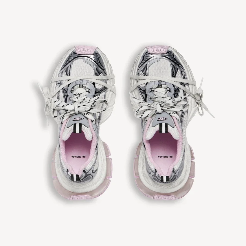 Beyaz/Pembe/Siyah renkli kadın 3XL jel şeffaf tabanlı Sneaker’lar Beyaz/Pembe/Siyah renkli kadın 3XL jel şeffaf tabanlı Sneaker’lar