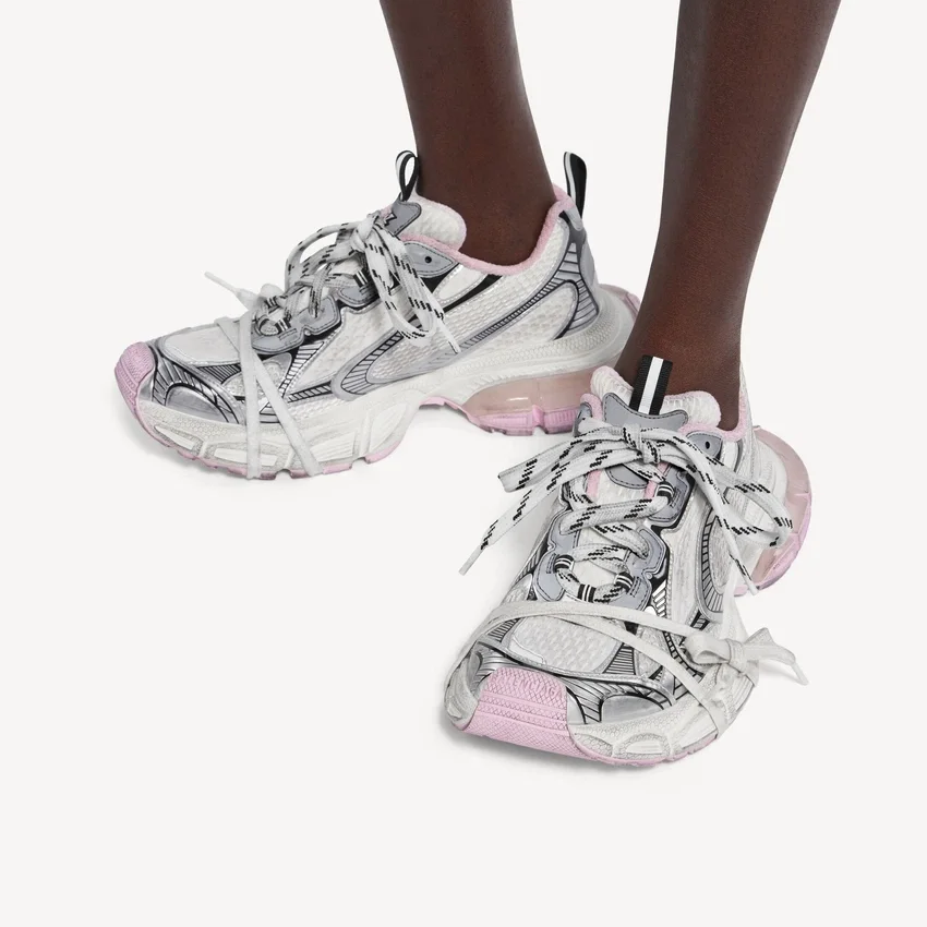 Beyaz/Pembe/Siyah renkli kadın 3XL jel şeffaf tabanlı Sneaker’lar Beyaz/Pembe/Siyah renkli kadın 3XL jel şeffaf tabanlı Sneaker’lar