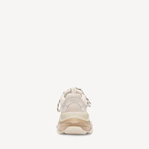 Beyaz renkli erkek Triple S şeffaf tabanlı Sneaker’lar Beyaz renkli erkek Triple S şeffaf tabanlı Sneaker’lar