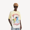 Beyaz renkli, erkekler için ekstrem tie-dye orta kesim tişört