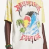 Beyaz renkli, erkekler için ekstrem tie-dye orta kesim tişört
