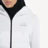 Beyaz renkli kadın techwear koza kesim kapüşonlu sweatshirt Beyaz renkli kadın techwear koza kesim kapüşonlu sweatshirt