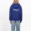 Bol Pamuklu Kapüşonlu Sweatshirt Mavi 578135TIV531195