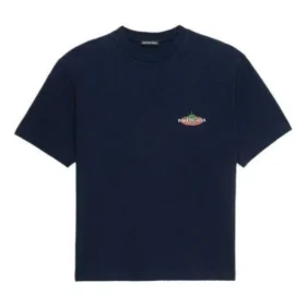 Bonjour Balenciaga Pamuklu Bisiklet Yaka Tişört “Navy” 594579THV608065