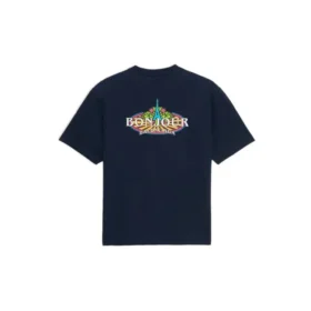 Bonjour Balenciaga Pamuklu Bisiklet Yaka Tişört “Navy” 594579THV608065
