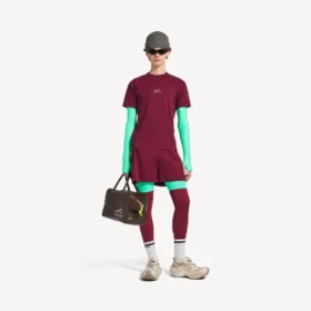 Bordo/aqua renkli erkek teknik giyim şortu
